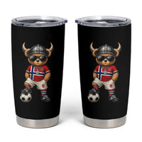 Norway Soccer Fan Tumbler Cup Cool Viking Bear Nordic Football Norwegian Flag