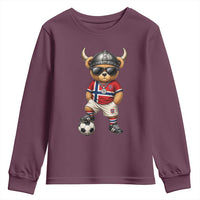Norway Soccer Fan Youth Sweatshirt Cool Viking Bear Nordic Football Norwegian Flag