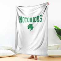 Irish Pride Boxing Fighting Notorious Throw Blanket Retro Shamrock Varsity Irish Lucky Clover Graphic