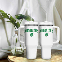 Irish Pride Boxing Fighting Notorious Tumbler With Handle Retro Shamrock Varsity Irish Lucky Clover Graphic