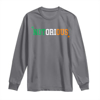 Irish Pride Boxing Fighting Notorious Long Sleeve Shirt Irish Flag Lucky Shamrock Graphic