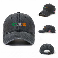 Irish Pride Boxing Fighting Notorious Washed Cotton Baseball Cap Irish Flag Lucky Shamrock Graphic