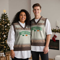 Vintage Irish Flag Notorious V-Neck Knit Sweater Vest Boxing Fans