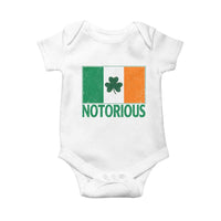 Irish Pride Boxing Fighting Notorious Baby Onesie Vintage Ireland Flag Irish Retro Throwback