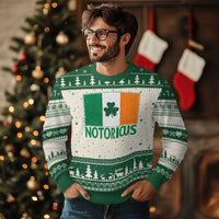 Irish Pride Boxing Fighting Notorious Ugly Christmas Sweater Vintage Ireland Flag Irish Retro Throwback
