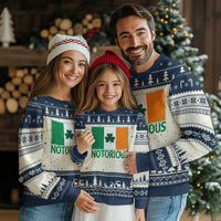 Irish Pride Boxing Fighting Notorious Ugly Christmas Sweater Vintage Ireland Flag Irish Retro Throwback
