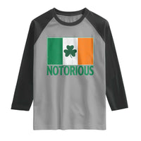 Irish Pride Boxing Fighting Notorious Raglan Shirt Vintage Ireland Flag Irish Retro Throwback