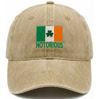 Irish Pride Boxing Fighting Notorious Washed Cotton Baseball Cap Vintage Ireland Flag Irish Retro Throwback