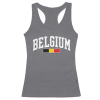 Vintage Belgium Flag Graphic Racerback Tank Top Belgian Pride Patriotic Gift