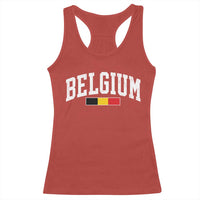 Vintage Belgium Flag Graphic Racerback Tank Top Belgian Pride Patriotic Gift