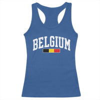 Vintage Belgium Flag Graphic Racerback Tank Top Belgian Pride Patriotic Gift