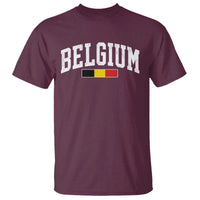 Vintage Belgium Flag Graphic T Shirt Belgian Pride Patriotic Gift