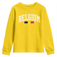 Vintage Belgium Flag Graphic Youth Sweatshirt Belgian Pride Patriotic Gift