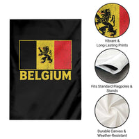Vintage Belgium Soccer Flag with Lion Graphic Garden Flag Belgian Football Pride Gift for Fans