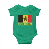 Vintage Belgium Soccer Flag with Lion Graphic Baby Onesie Belgian Football Pride Gift for Fans