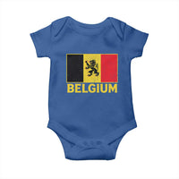 Vintage Belgium Soccer Flag with Lion Graphic Baby Onesie Belgian Football Pride Gift for Fans