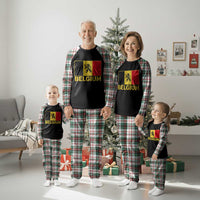 Vintage Belgium Soccer Flag with Lion Graphic Plaid Pajama Set Belgian Football Pride Gift for Fans