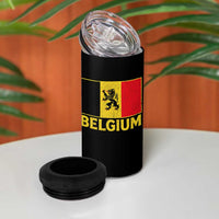 Vintage Belgium Soccer Flag with Lion Graphic 4 in 1 Can Cooler Tumbler Belgian Football Pride Gift for Fans