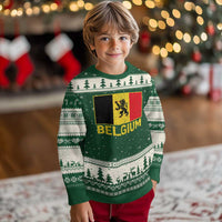 Vintage Belgium Soccer Flag with Lion Graphic Ugly Christmas Sweater Belgian Football Pride Gift for Fans