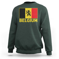 Vintage Belgium Soccer Flag with Lion Graphic Sweatshirt Belgian Football Pride Gift for Fans