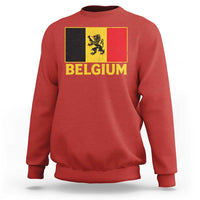 Vintage Belgium Soccer Flag with Lion Graphic Sweatshirt Belgian Football Pride Gift for Fans