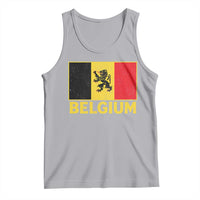 Vintage Belgium Soccer Flag with Lion Graphic Tank Top Belgian Football Pride Gift for Fans