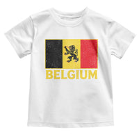 Vintage Belgium Soccer Flag with Lion Graphic Toddler T Shirt Belgian Football Pride Gift for Fans