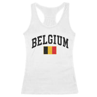 Vintage Belgium Racerback Tank Top Belgian Soccer Football Pride Gift for Fans