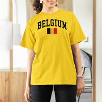 Vintage Belgium T Shirt For Women Belgian Soccer Football Pride Gift for Fans
