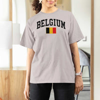 Vintage Belgium T Shirt For Women Belgian Soccer Football Pride Gift for Fans