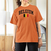 Vintage Belgium T Shirt For Women Belgian Soccer Football Pride Gift for Fans