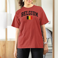 Vintage Belgium T Shirt For Women Belgian Soccer Football Pride Gift for Fans