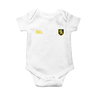 Vintage Belgium Baby Onesie Belgian Football Pride Belgium Lion Crest Soccer Graphic