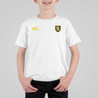 Vintage Belgium T Shirt For Kid Belgian Football Pride Belgium Lion Crest Soccer Graphic