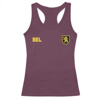 Vintage Belgium Racerback Tank Top Belgian Football Pride Belgium Lion Crest Soccer Graphic