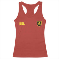 Vintage Belgium Racerback Tank Top Belgian Football Pride Belgium Lion Crest Soccer Graphic