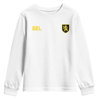 Vintage Belgium Youth Sweatshirt Belgian Football Pride Belgium Lion Crest Soccer Graphic
