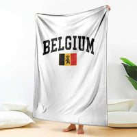 Vintage Belgium Throw Blanket Lion Royal Flag Graphic Belgian Soccer Football Pride Gift for Fans