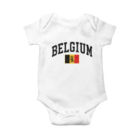 Vintage Belgium Baby Onesie Lion Royal Flag Graphic Belgian Soccer Football Pride Gift for Fans