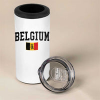 Vintage Belgium 4 in 1 Can Cooler Tumbler Lion Royal Flag Graphic Belgian Soccer Football Pride Gift for Fans