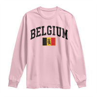 Vintage Belgium Long Sleeve Shirt Lion Royal Flag Graphic Belgian Soccer Football Pride Gift for Fans