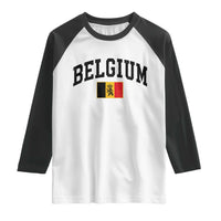 Vintage Belgium Raglan Shirt Lion Royal Flag Graphic Belgian Soccer Football Pride Gift for Fans