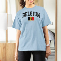 Vintage Belgium T Shirt For Women Lion Royal Flag Graphic Belgian Soccer Football Pride Gift for Fans