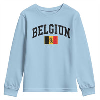 Vintage Belgium Youth Sweatshirt Lion Royal Flag Graphic Belgian Soccer Football Pride Gift for Fans