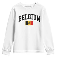 Vintage Belgium Youth Sweatshirt Lion Royal Flag Graphic Belgian Soccer Football Pride Gift for Fans
