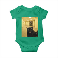 Black Cat Selfie with Dinosaur in The Backrooms Liminal Space Graphic Baby Onesie Liminal Space Urban Legend Meme