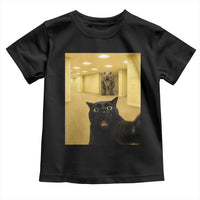 Black Cat Selfie with Dinosaur in The Backrooms Liminal Space Graphic Toddler T Shirt Liminal Space Urban Legend Meme
