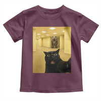 Black Cat Selfie with Dinosaur in The Backrooms Liminal Space Graphic Toddler T Shirt Liminal Space Urban Legend Meme