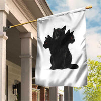 Purrberus 3 Headed Black Cat Gothic Mythology Graphic Garden Flag Vintage Grunge Alt 90s Halloween Goth Horror