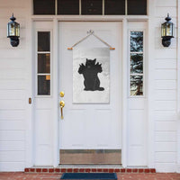 Purrberus 3 Headed Black Cat Gothic Mythology Graphic Garden Flag Vintage Grunge Alt 90s Halloween Goth Horror